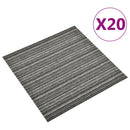 vidaXL 20 db csíkos antracitszürke szőnyegpadlólap 5 m² 50 x 50 cm
