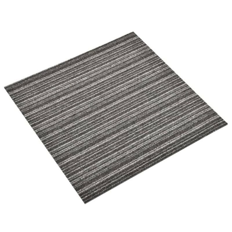 vidaXL 20 db csíkos antracitszürke szőnyegpadlólap 5 m² 50 x 50 cm