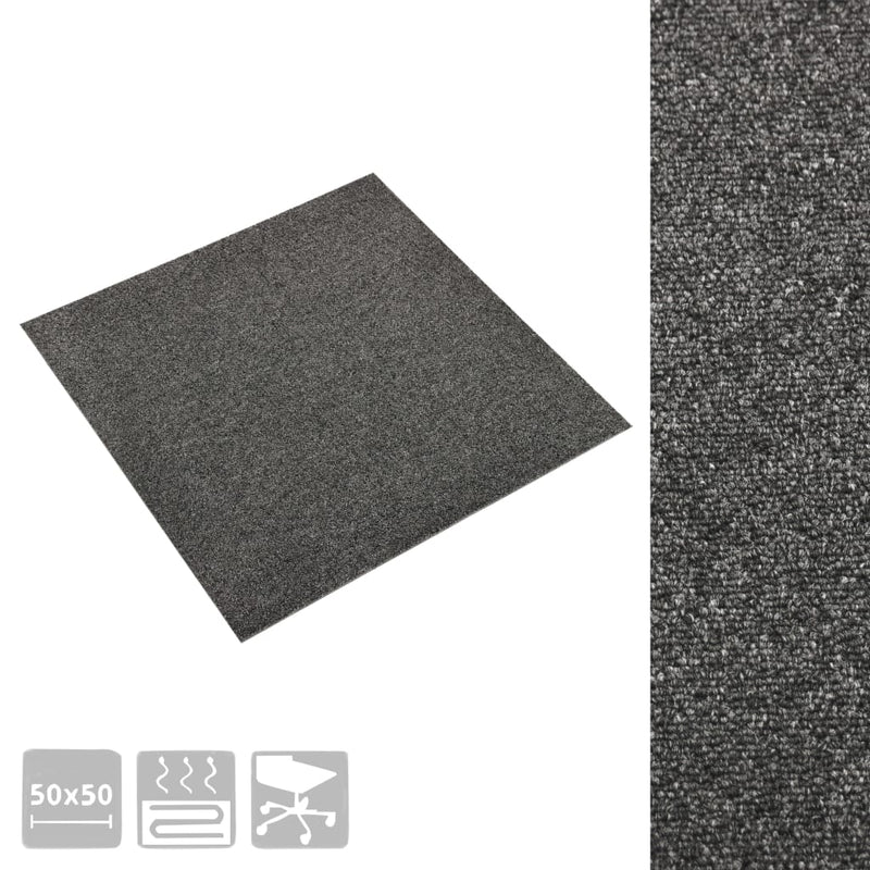 vidaXL 20 db antracitszürke szőnyegpadlólap 5 m² 50 x 50 cm