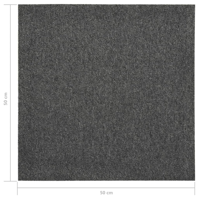 vidaXL 20 db antracitszürke szőnyegpadlólap 5 m² 50 x 50 cm
