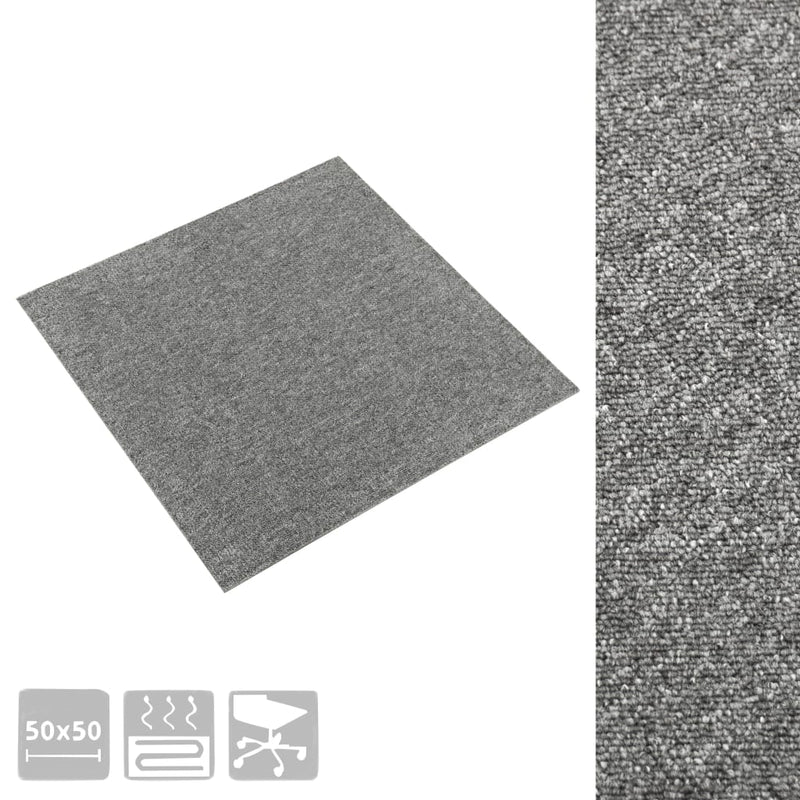 vidaXL 20 db szürke szőnyegpadlólap 5 m² 50 x 50 cm