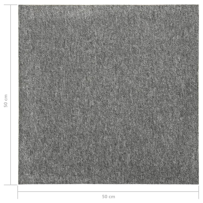 vidaXL 20 db szürke szőnyegpadlólap 5 m² 50 x 50 cm