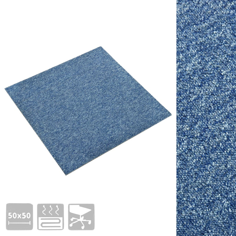 vidaXL 20 db kék szőnyegpadlólap 5 m² 50 x 50 cm