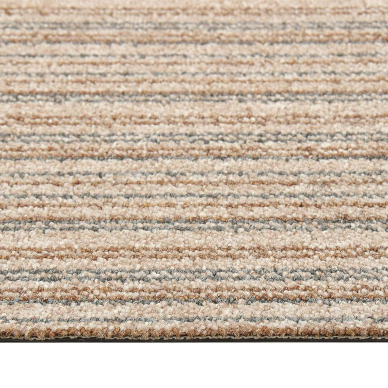 vidaXL 20 db csíkos bézs szőnyegpadlólap 5 m² 50 x 50 cm