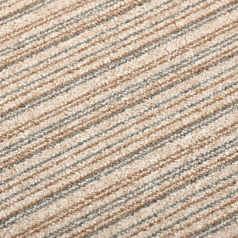 vidaXL 20 db csíkos bézs szőnyegpadlólap 5 m² 50 x 50 cm
