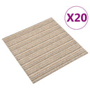 vidaXL Szőnyeg 20 pcs Csíkozott bézs 50 x 50 cm 100% Polipropilén