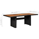 vidaXL fekete polyrattan kerti étkezőasztal 200 x 100 x 74 cm