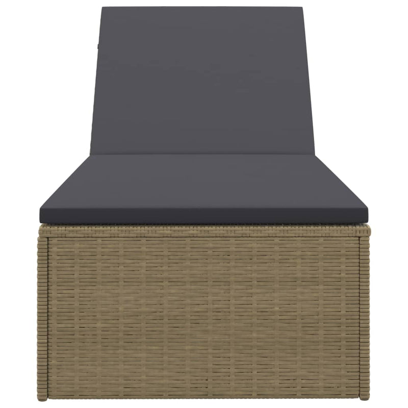 vidaXL barna és sötétszürke polyrattan napozóágy