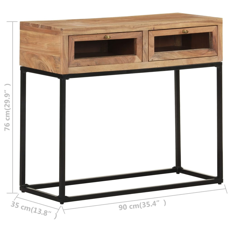 vidaXL tömör akácfa tálalóasztal 90 x 35 x 76 cm