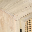 vidaXL tömör mangófa és természetes nád éjjeliszekrény 40 x 30 x 50 cm