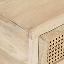 vidaXL tömör mangófa és természetes nád dohányzóasztal 90 x 50 x 37 cm