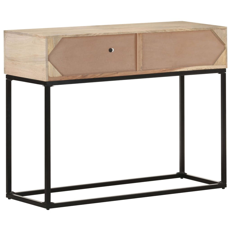 vidaXL tömör mangófa és természetes nád tálalóasztal 100 x 35 x 76 cm