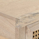 vidaXL tömör mangófa és természetes nád tálalóasztal 100 x 35 x 76 cm