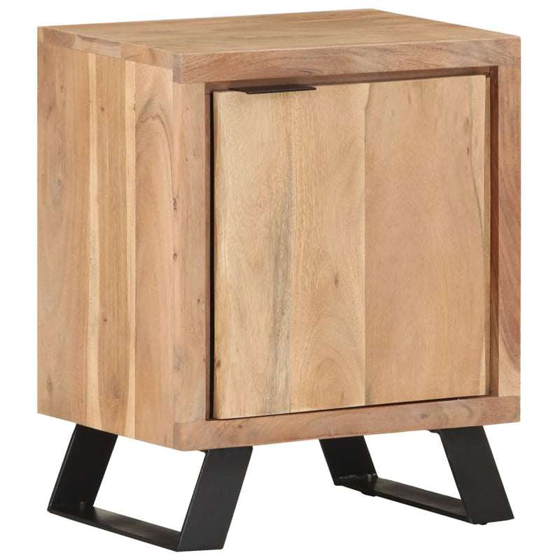 vidaXL tömör akácfa éjjeliszekrény természetes szélekkel 40x30x50 cm