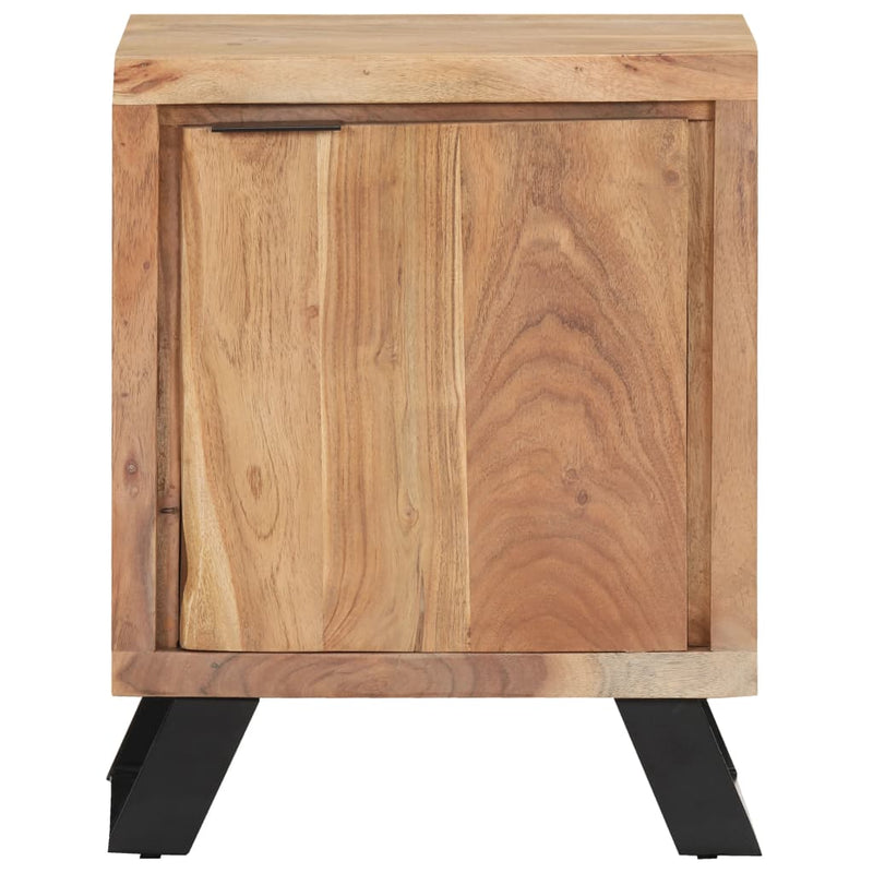 vidaXL tömör akácfa éjjeliszekrény természetes szélekkel 40x30x50 cm