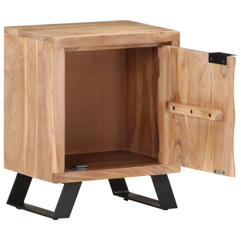 vidaXL tömör akácfa éjjeliszekrény természetes szélekkel 40x30x50 cm