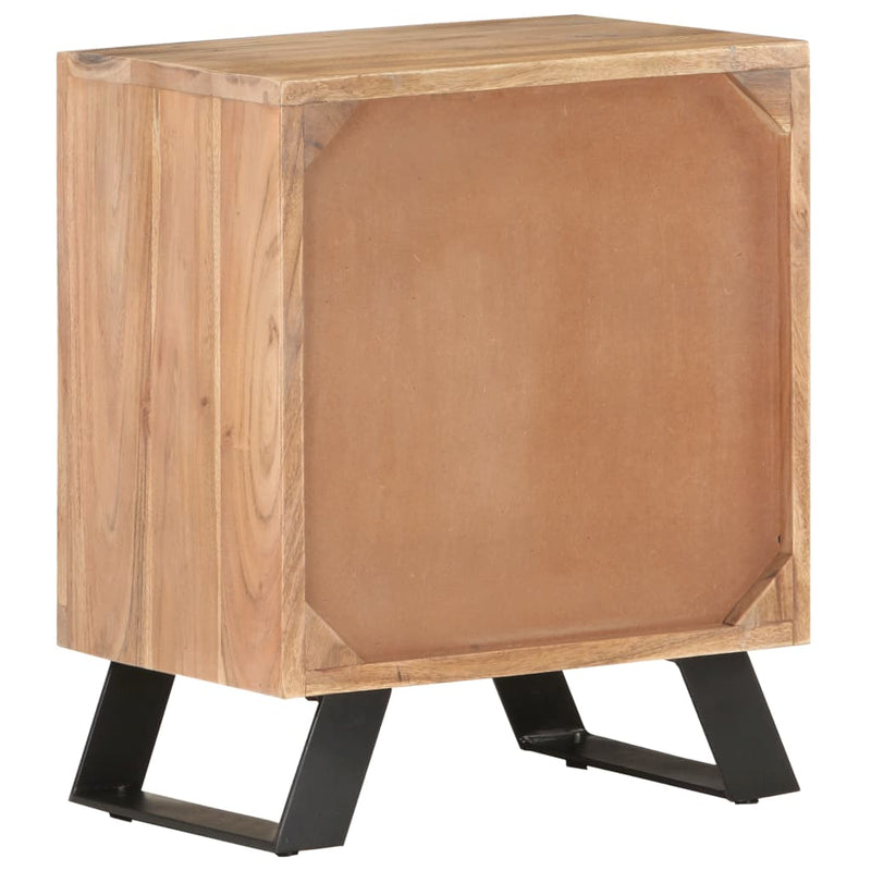 vidaXL tömör akácfa éjjeliszekrény természetes szélekkel 40x30x50 cm