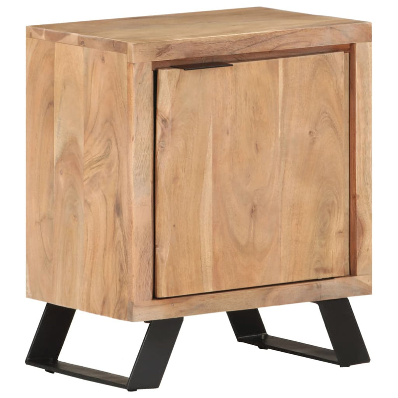 vidaXL tömör akácfa éjjeliszekrény természetes szélekkel 40x30x50 cm