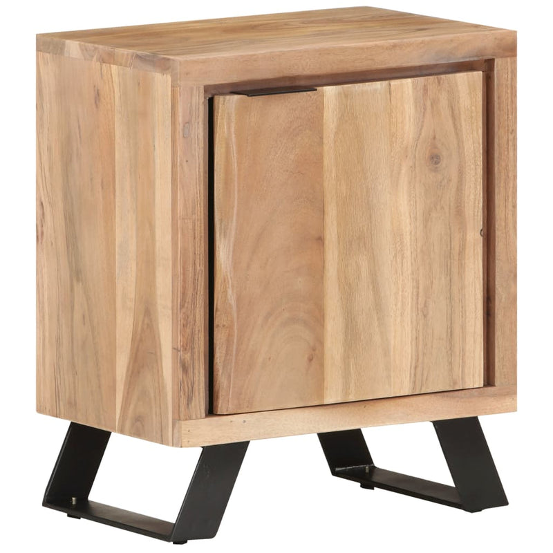 vidaXL tömör akácfa éjjeliszekrény természetes szélekkel 40x30x50 cm
