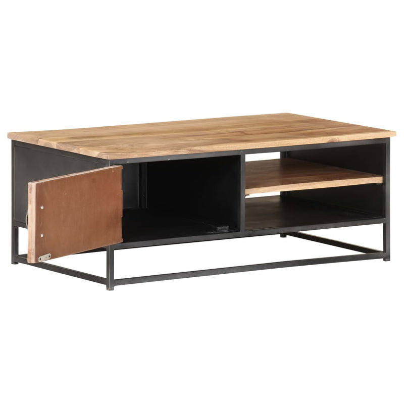vidaXL tömör akácfa dohányzóasztal 90 x 50 x 35 cm