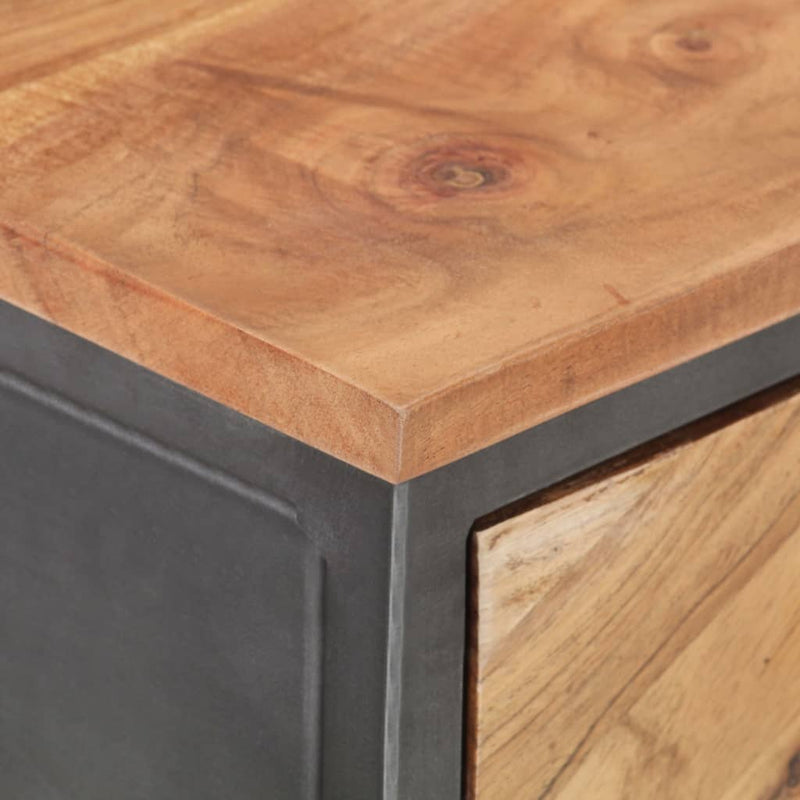 vidaXL tömör akácfa tálalóasztal 110 x 35 x 75 cm