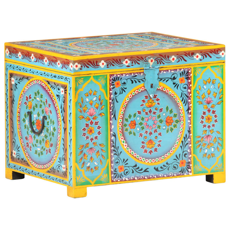 vidaXL kézzel festett tömör mangófa tárolóláda 50 x 40 x 40 cm