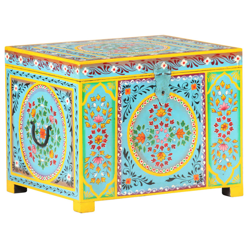 vidaXL kézzel festett tömör mangófa tárolóláda 50 x 40 x 40 cm