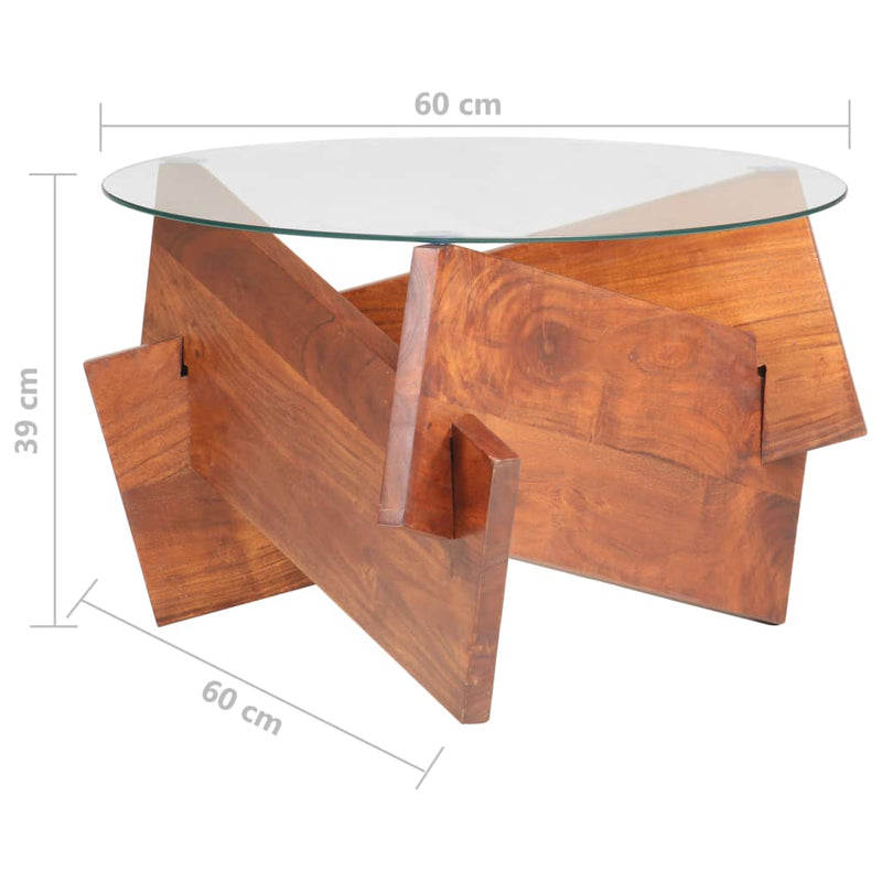 vidaXL tömör akácfa dohányzóasztal 60 cm