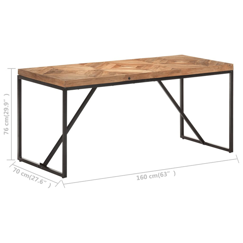 vidaXL tömör akác és mangófa étkezőasztal 160 x 70 x 76 cm