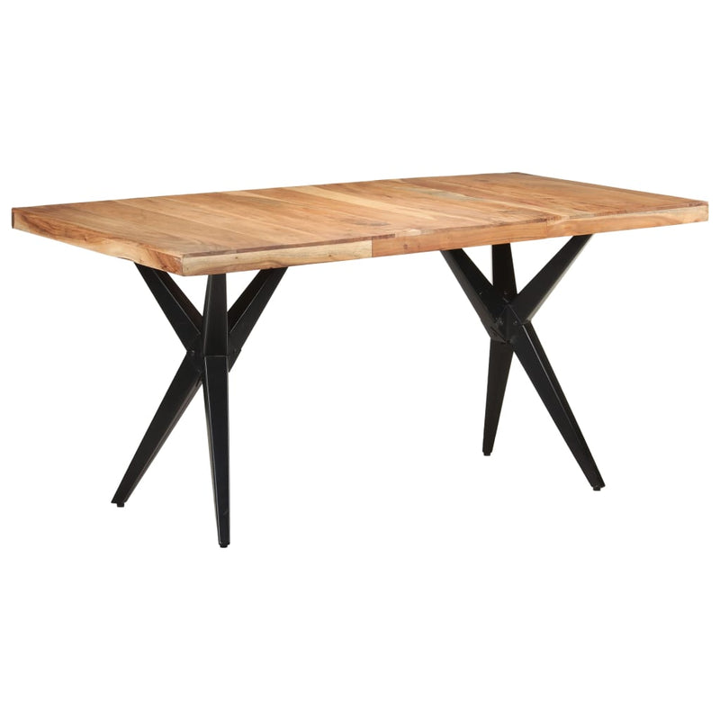 vidaXL tömör akácfa étkezőasztal 160 x 80 x 76 cm
