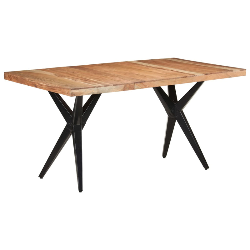 vidaXL tömör akácfa étkezőasztal 160 x 80 x 76 cm