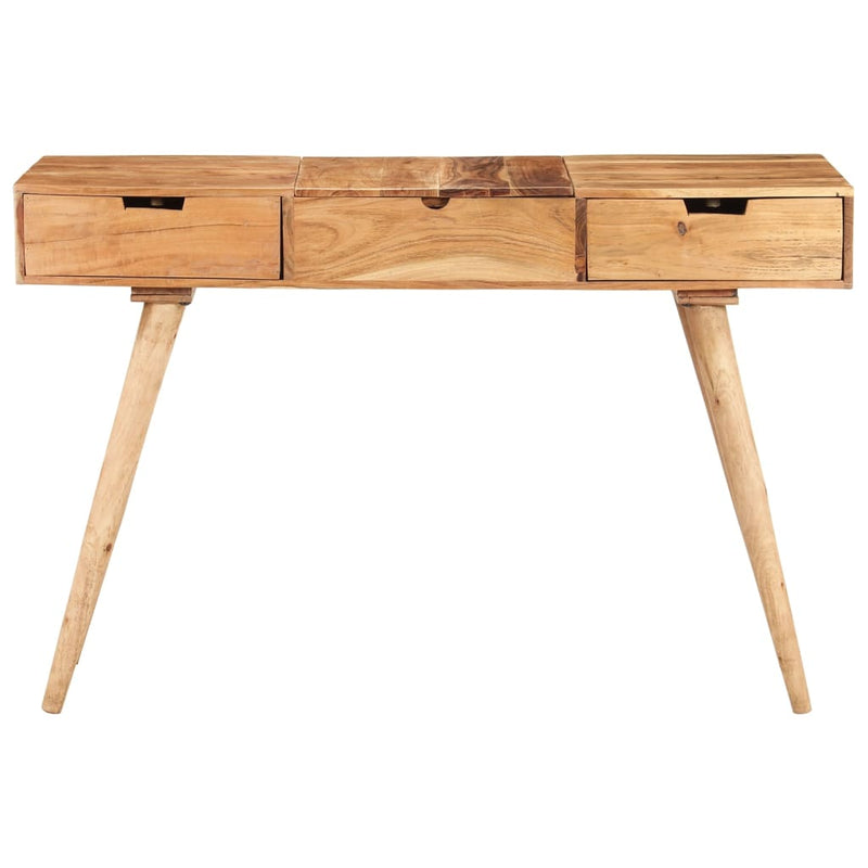 vidaXL tömör akácfa fésülködőasztal tükörrel 112 x 45 x 76 cm