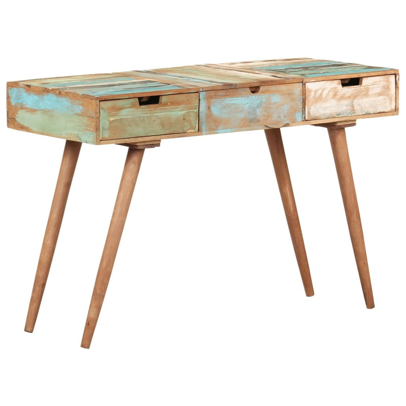 vidaXL tömör újrahasznosított fa fésülködőasztal tükörrel 112x45x76 cm