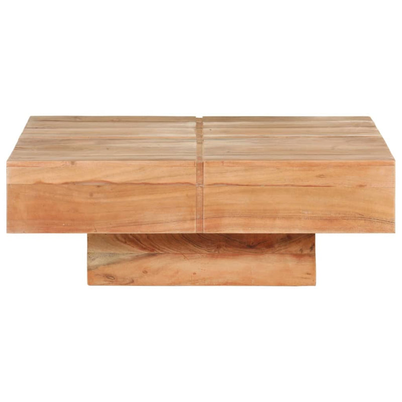 vidaXL tömör akácfa dohányzóasztal 80 x 80 x 28 cm