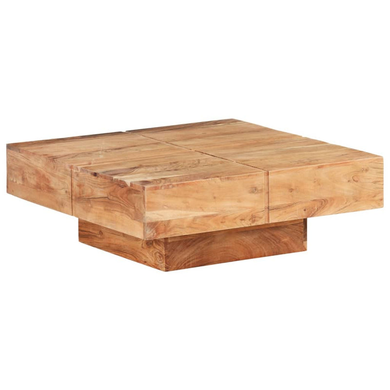 vidaXL tömör akácfa dohányzóasztal 80 x 80 x 28 cm