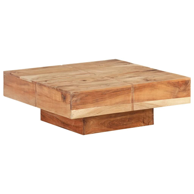 vidaXL tömör akácfa dohányzóasztal 80 x 80 x 28 cm