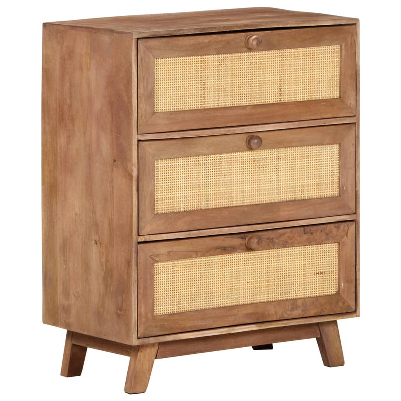 vidaXL tömör mangófa tálalószekrény 61 x 35 x 76 cm