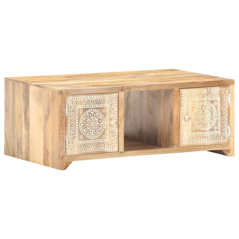 vidaXL tömör mangófa dohányzóasztal 90 x 50 x 35 cm