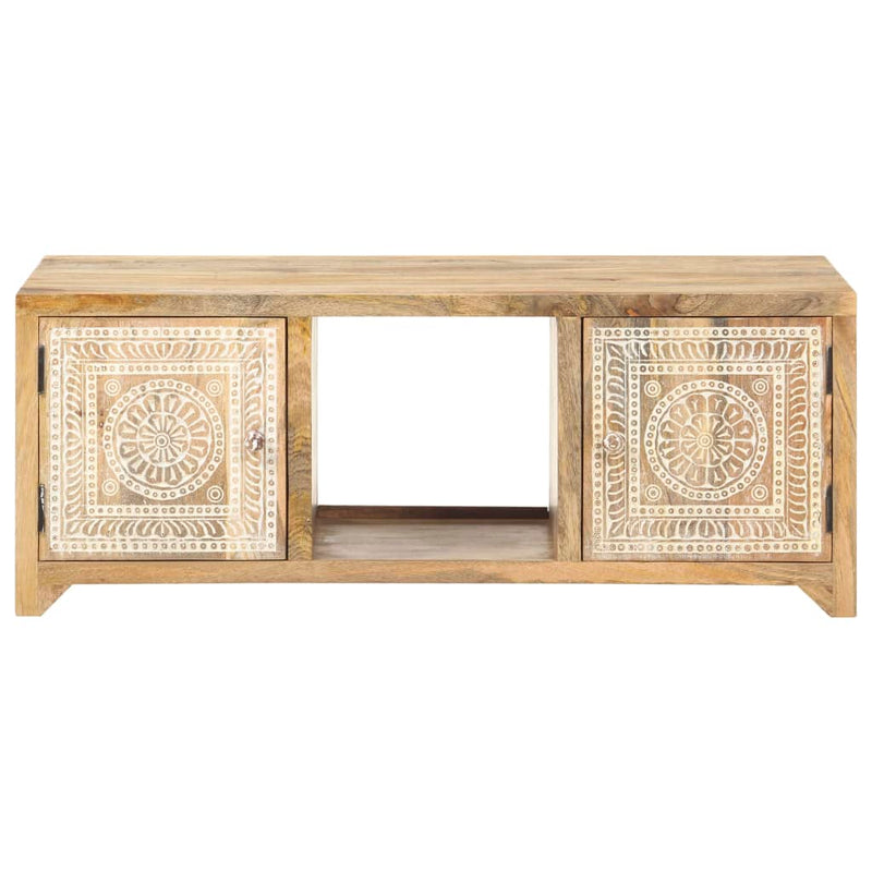 vidaXL tömör mangófa dohányzóasztal 90 x 50 x 35 cm