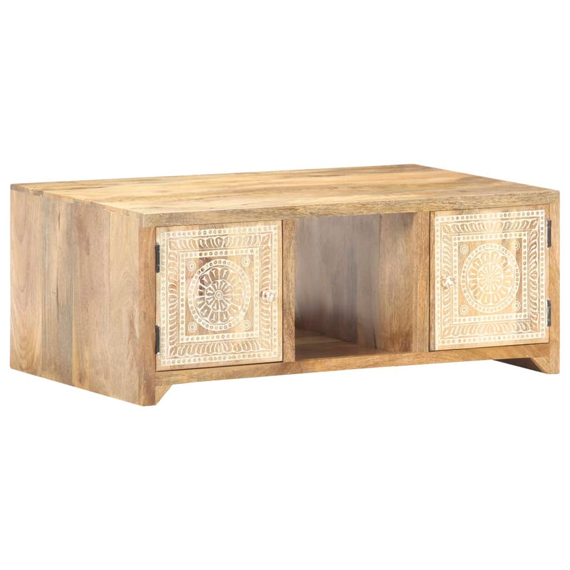 vidaXL tömör mangófa dohányzóasztal 90 x 50 x 35 cm