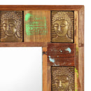 vidaXL tömör újrahasznosított fa tükör Buddha burkolattal 80 x 50 cm