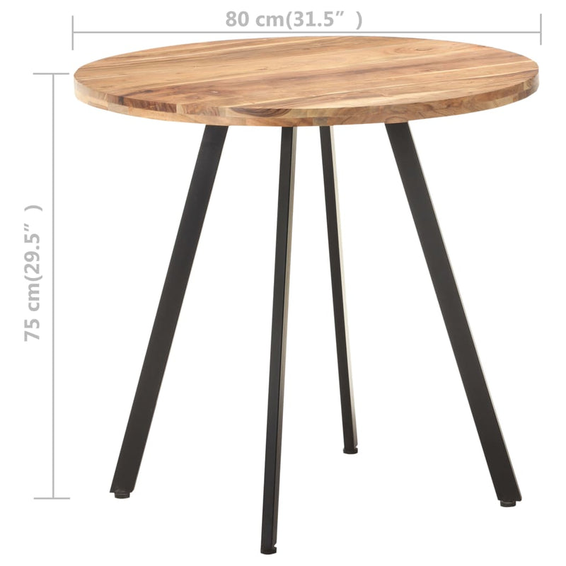 vidaXL tömör akácfa étkezőasztal 80 cm