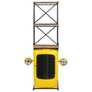 vidaXL sárga tömör mangófa traktor borszekrény 49 x 31 x 172 cm
