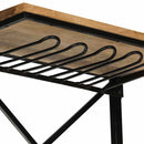 vidaXL sárga tömör mangófa traktor borszekrény 49 x 31 x 172 cm