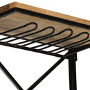 vidaXL sárga tömör mangófa traktor borszekrény 49 x 31 x 172 cm