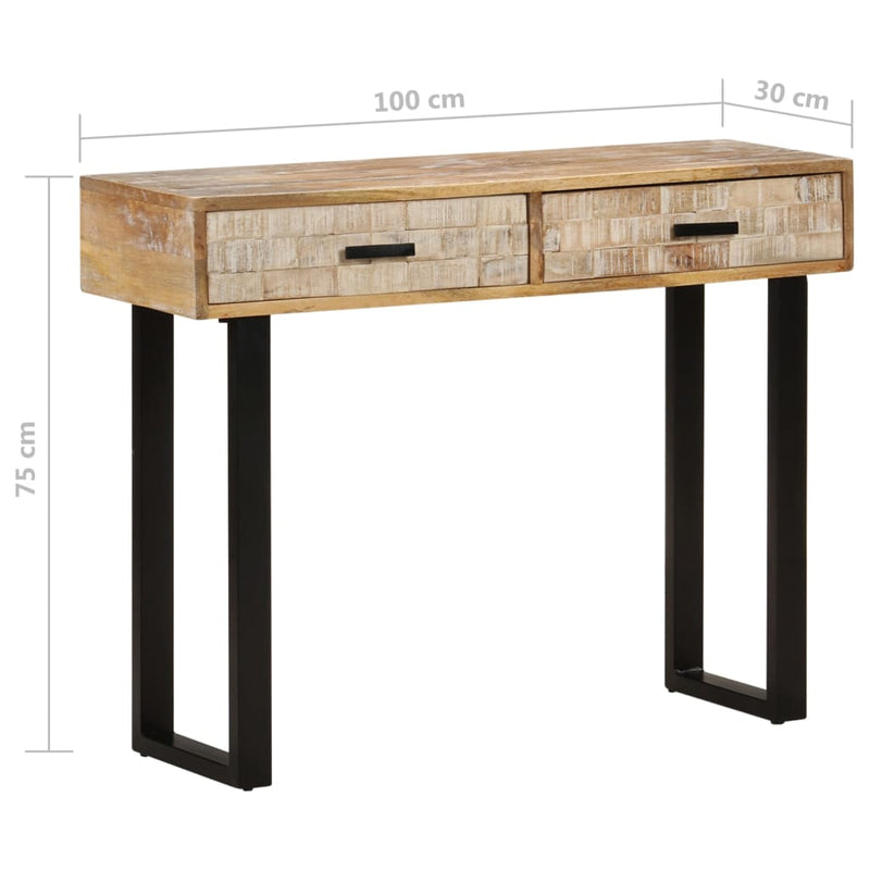 vidaXL tömör mangófa tálalóasztal 100 x 30 x 75 cm