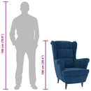vidaXL kék bársonyfotel