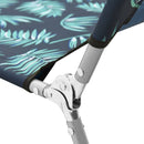 vidaXL összecsukható acél és levélmintás szövet napozóágy