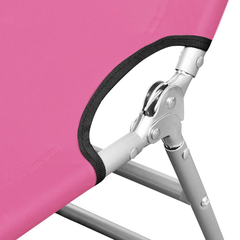 vidaXL magenta színű acél összecsukható napozóágy fejpárnával
