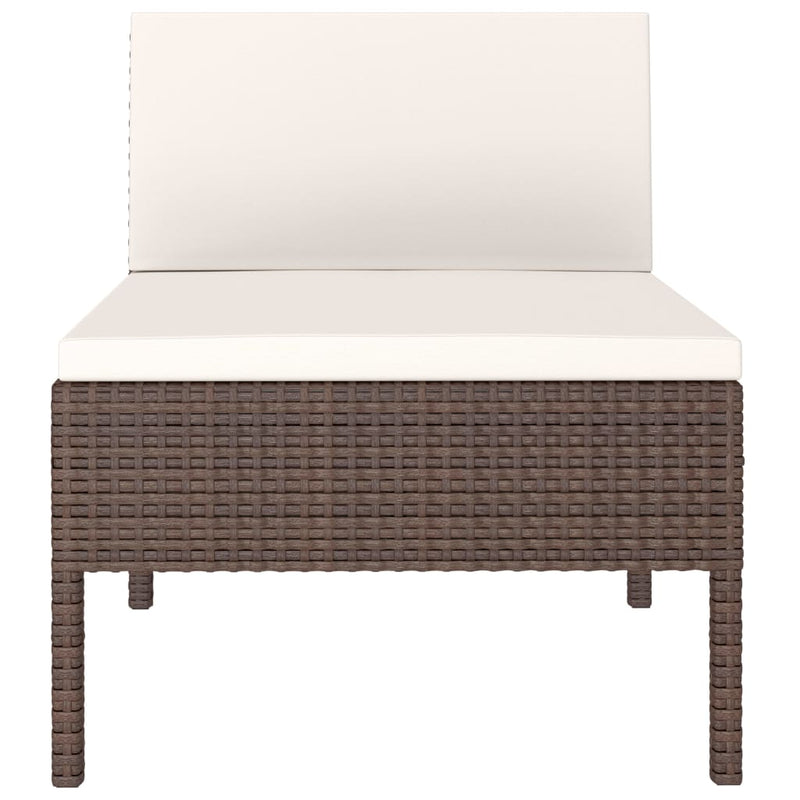 vidaXL 3 db barna polyrattan kerti szék párnákkal